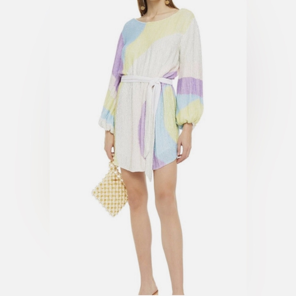 Retrofete Grace Sequin Dress Multi Color Swirl
